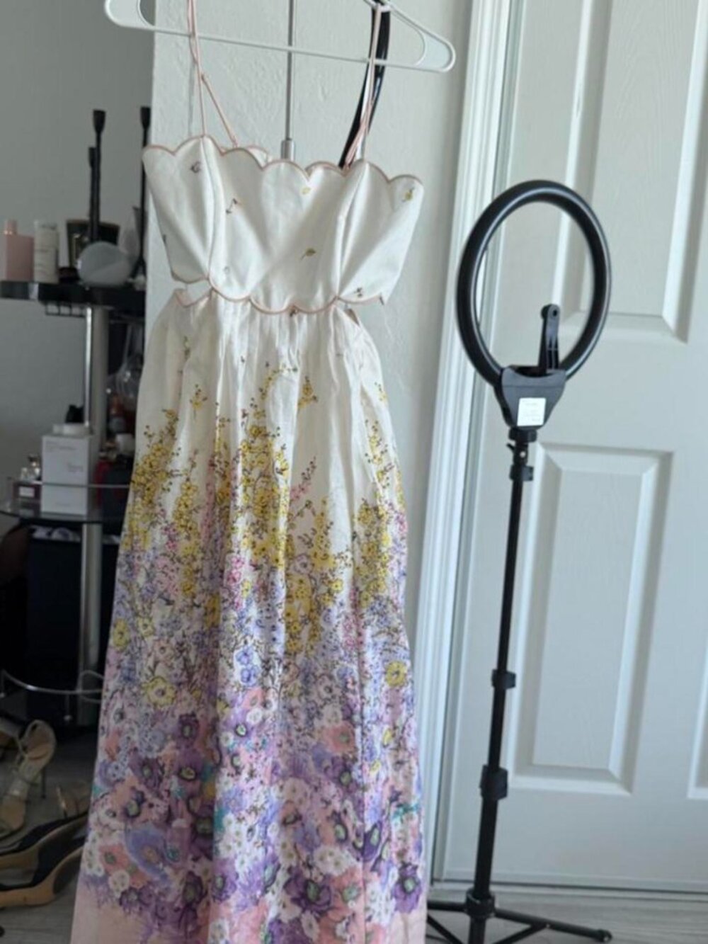 Zimmermann Jude Scallop Midi Dress – NWT – Peach Gradient Floral – AU 2 / US M - Picture 5 of 7